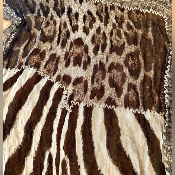 NWOT Roberto Cavalli Brown mixed animal prints scarf/head scarf - Picture 12 of 13